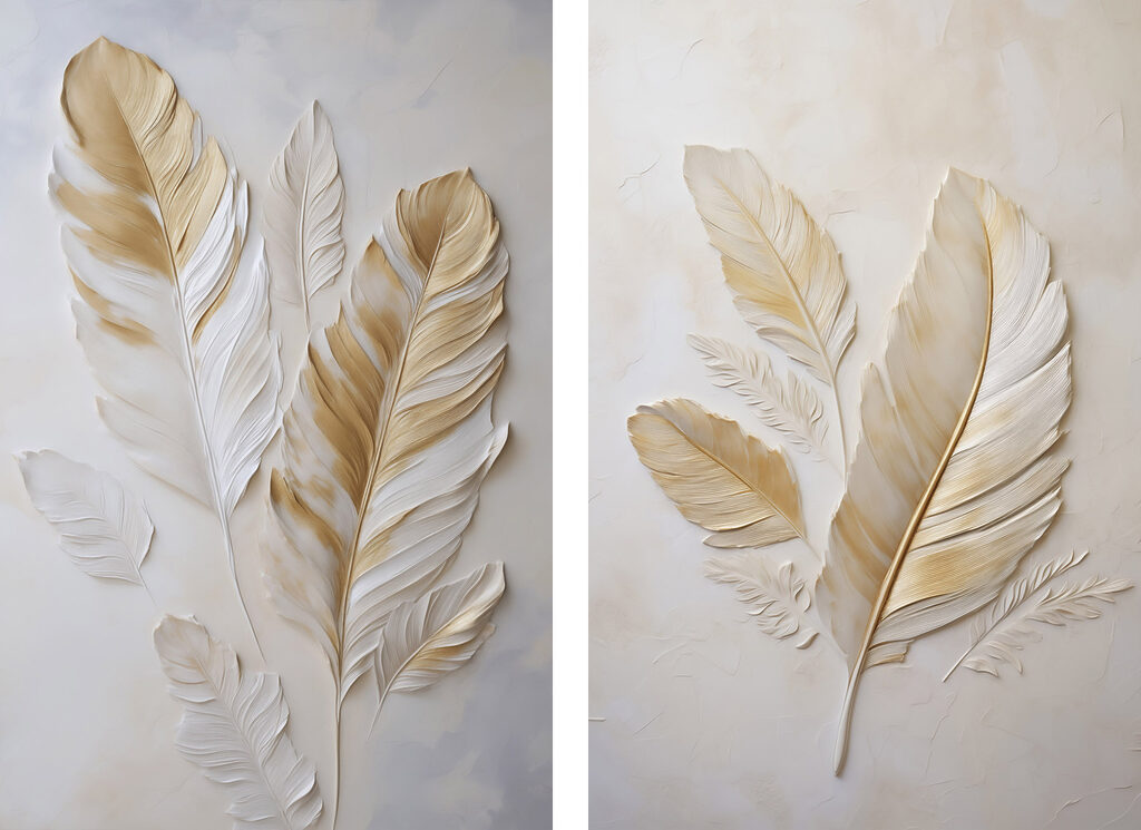 Elegante bladeren in zachte tinten — volledig ontwerp