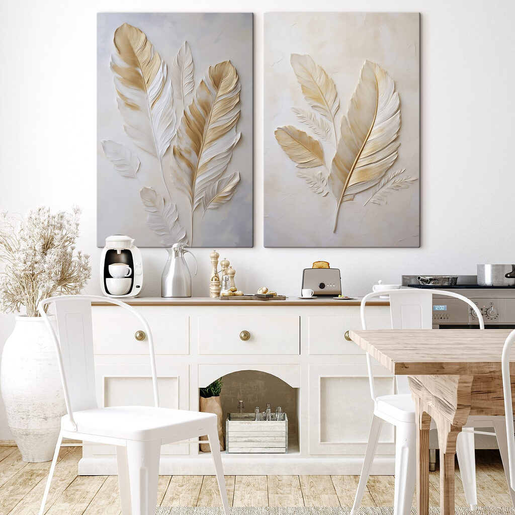 Elegante bladeren in zachte tinten — interieur 2