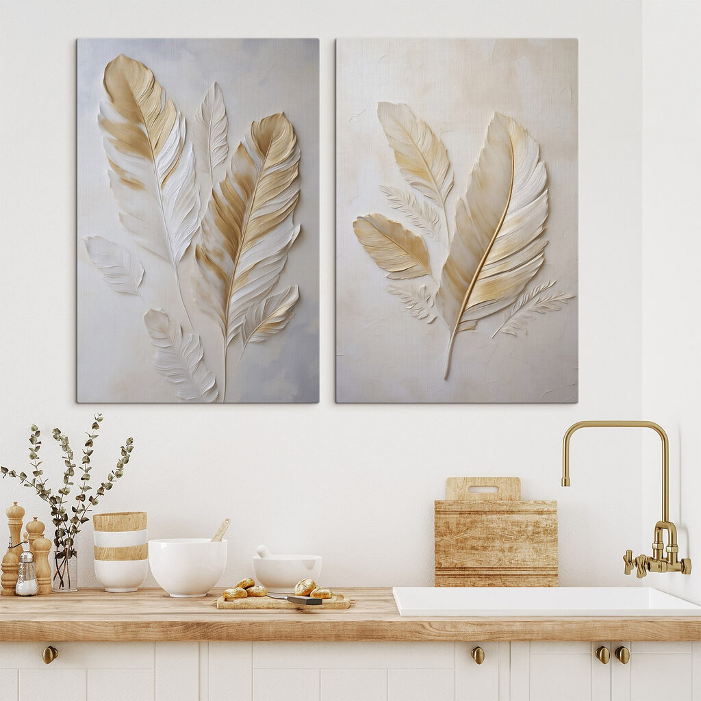 Elegante bladeren in zachte tinten — interieur 1