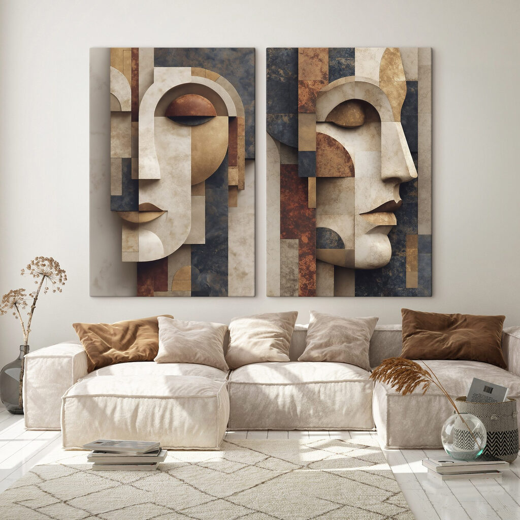 Collage van een gezicht — interieur 1