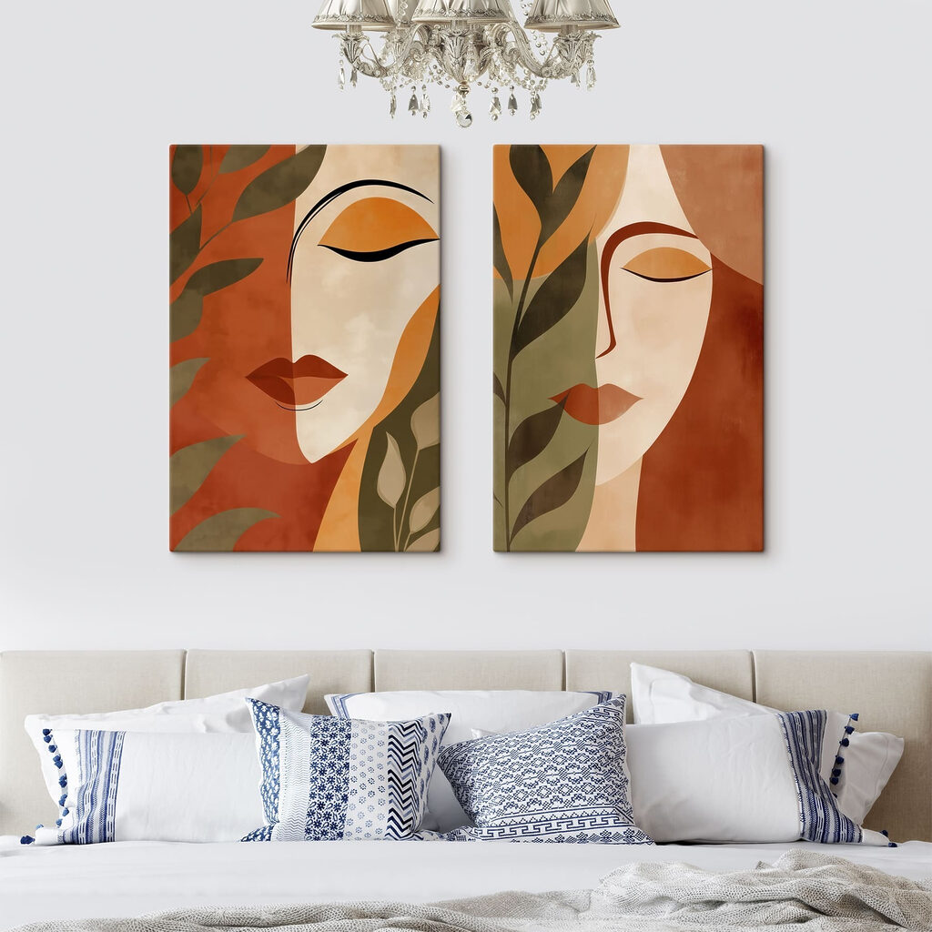 Collage van het gezicht van een vrouw — interieur 2