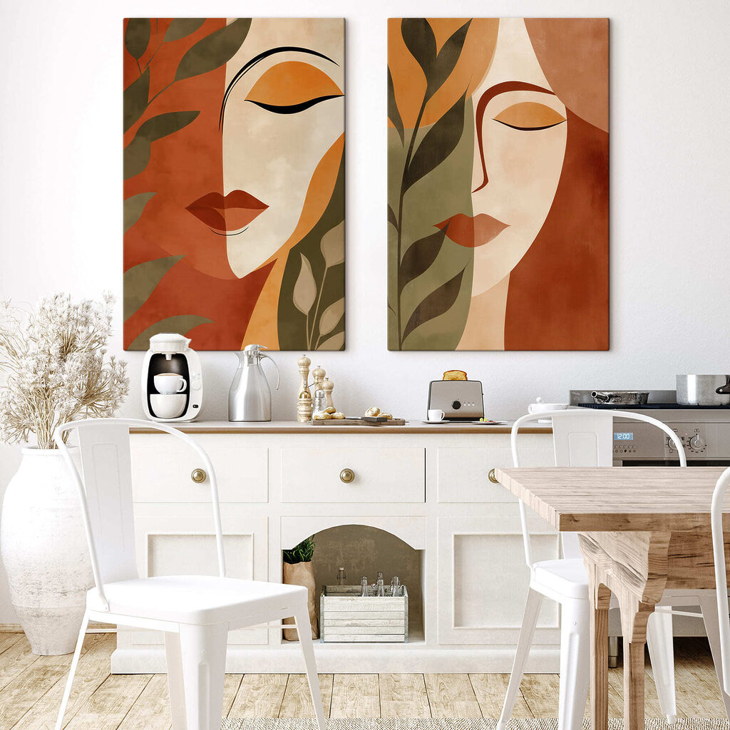 Collage van het gezicht van een vrouw — interieur 1