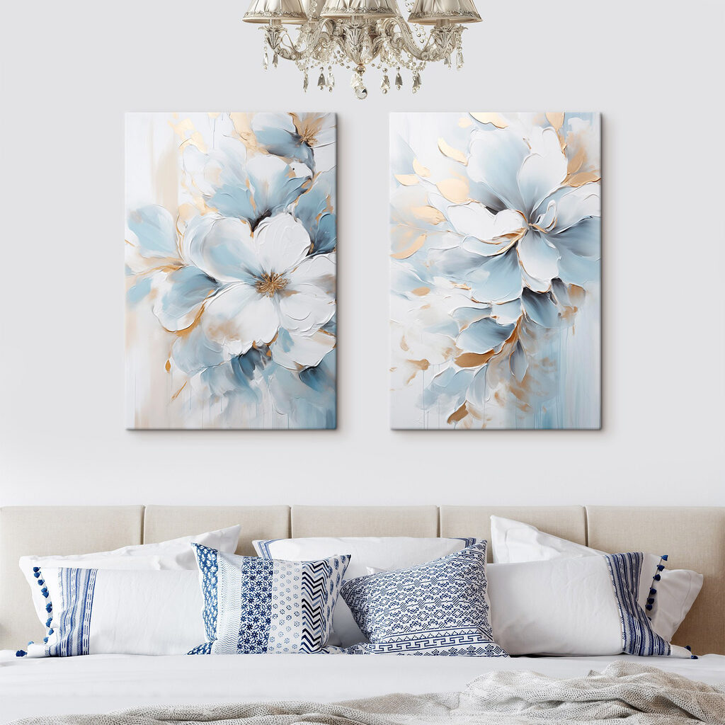 Verfijnde bloemen in zachte tinten in een interieur