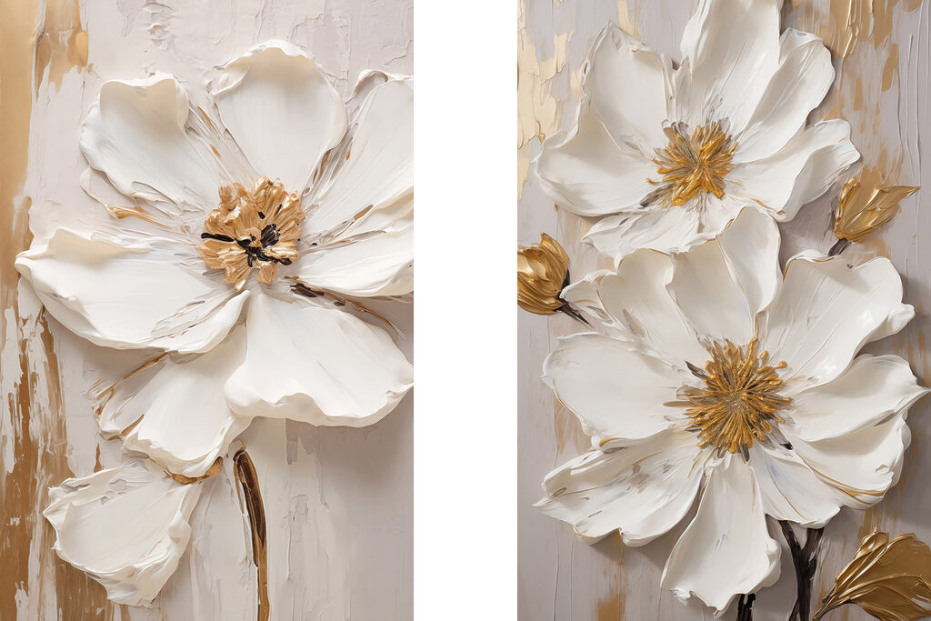 Verfijnde bloemen in zachte tinten — volledig ontwerp