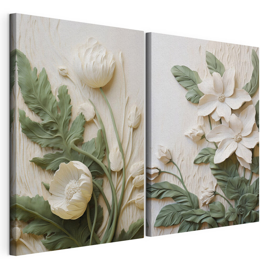 Elegante bloemmotieven in zachte tinten — productweergave