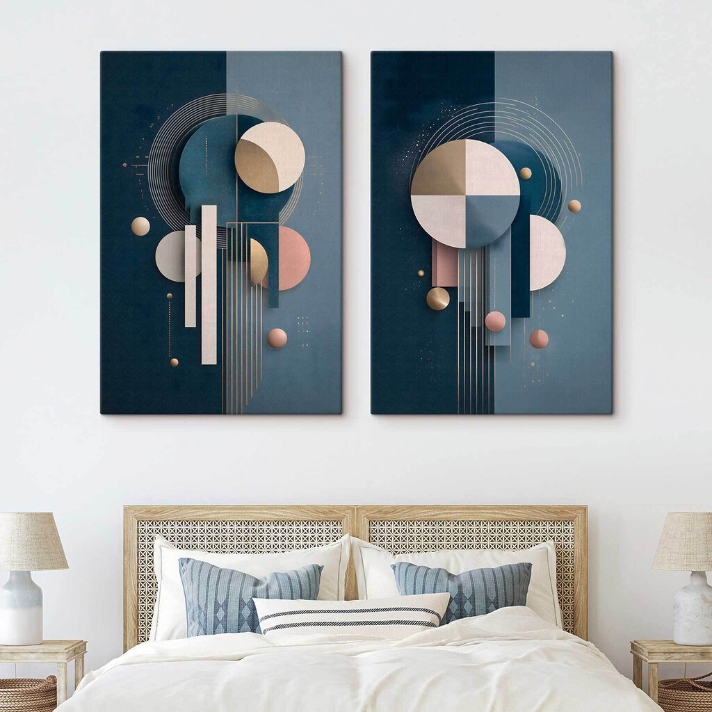 Collage van kunst met cirkels en lijnen — interieur 2