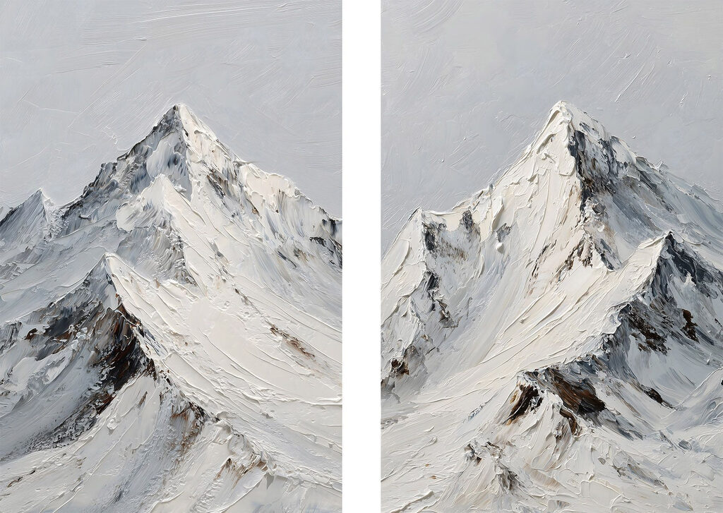 Besneeuwde berg — volledig ontwerp