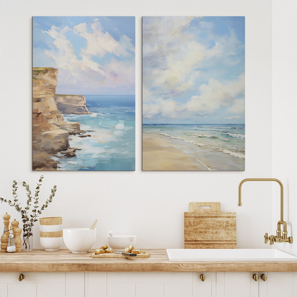 Schilderij van een strand en een klif — interieur 2
