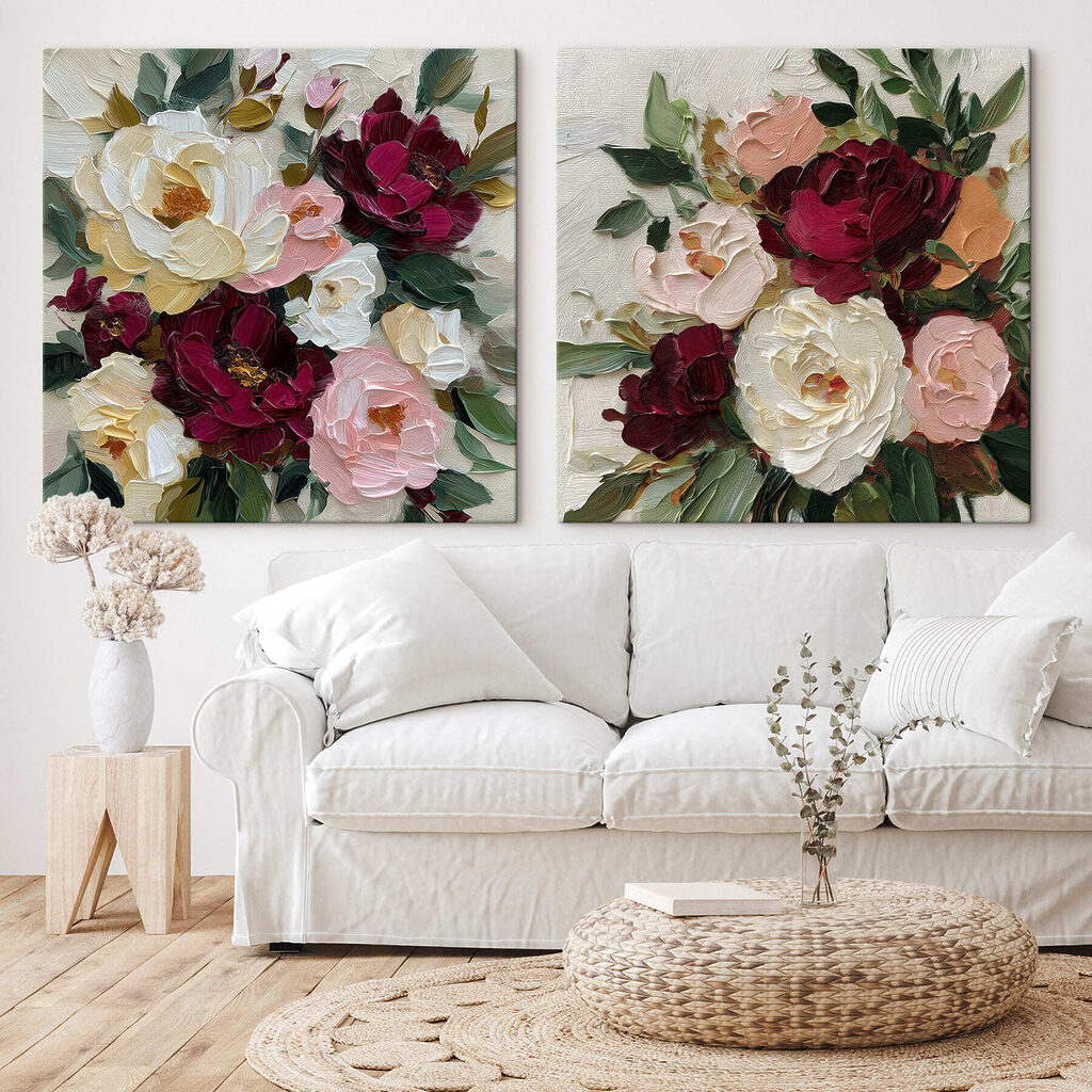Bloeiende bloemen in zachte kleuren in een interieur