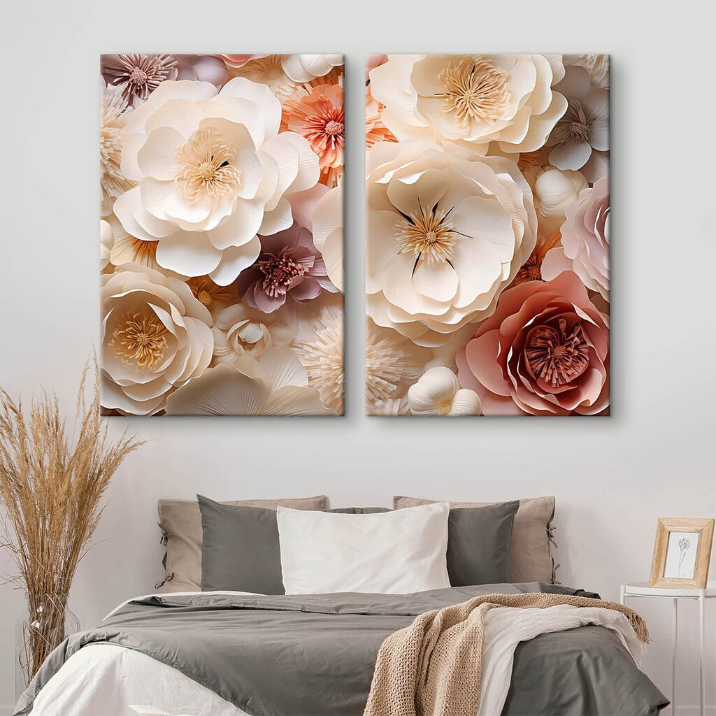 Collage van papieren bloemen — interieur 2