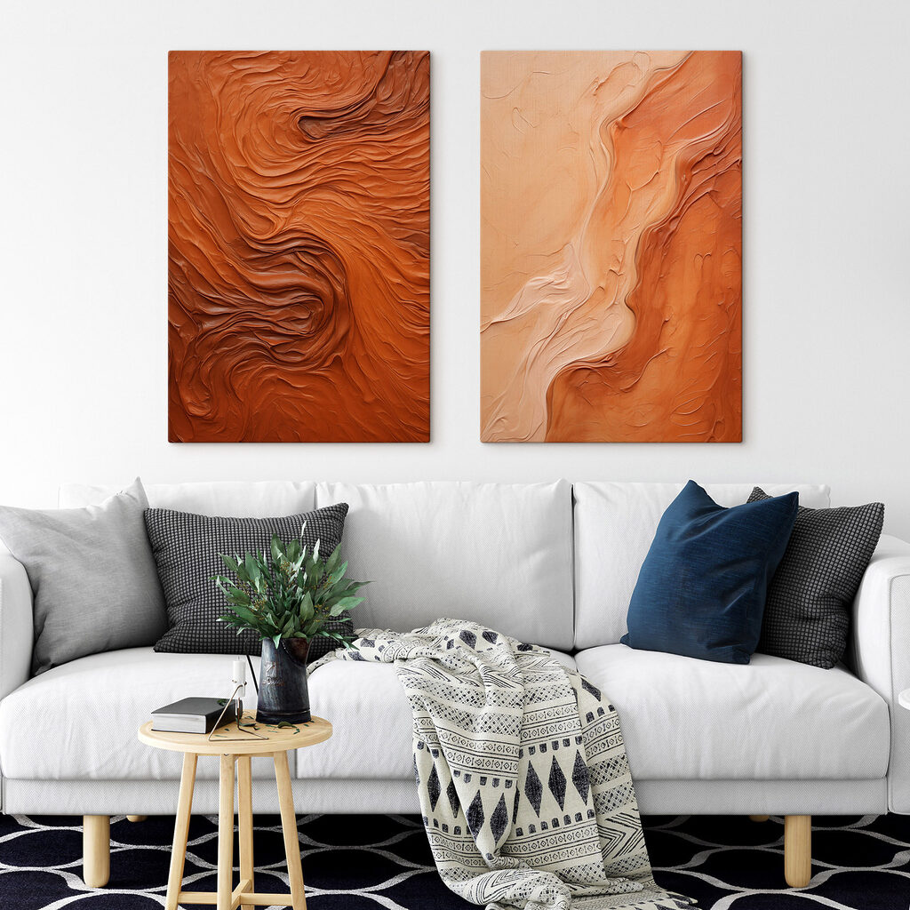 Vloeiende texturen in warme tinten — interieur 2