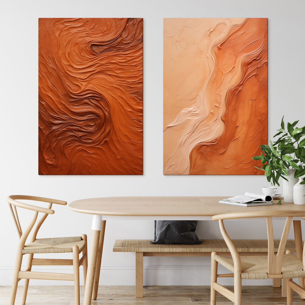 Vloeiende texturen in warme tinten — interieur 1