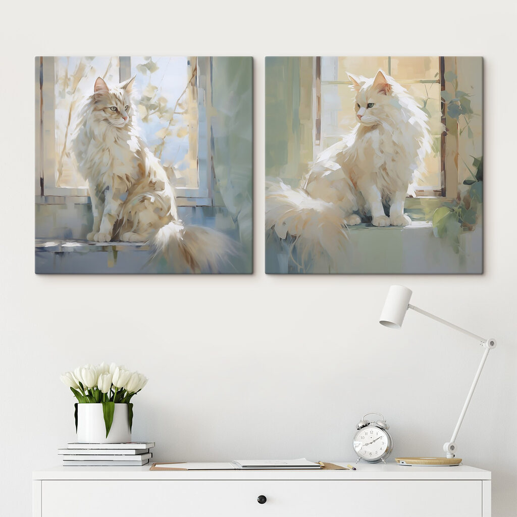 Kat die op een vensterbank zit — interieur 1