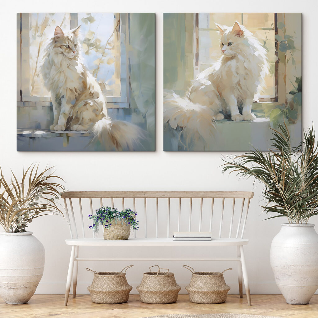 Kat die op een vensterbank zit — interieur 2