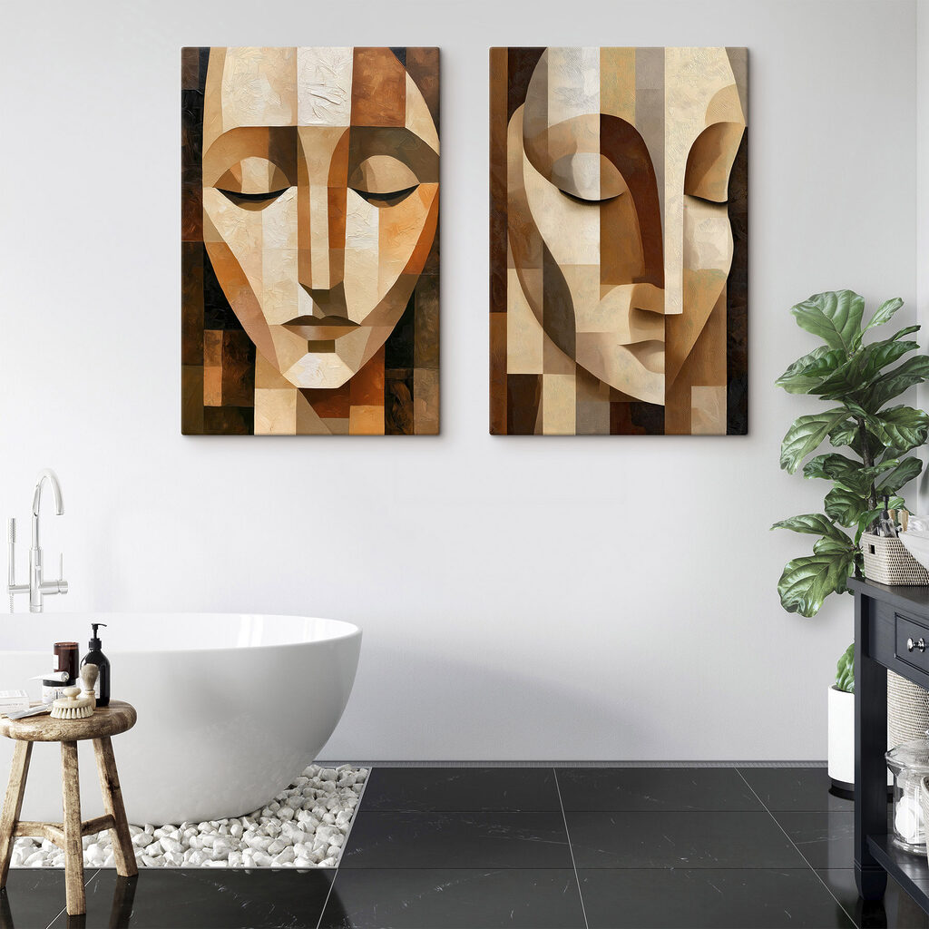 Stille gezichten in abstracte harmonie — interieur 1
