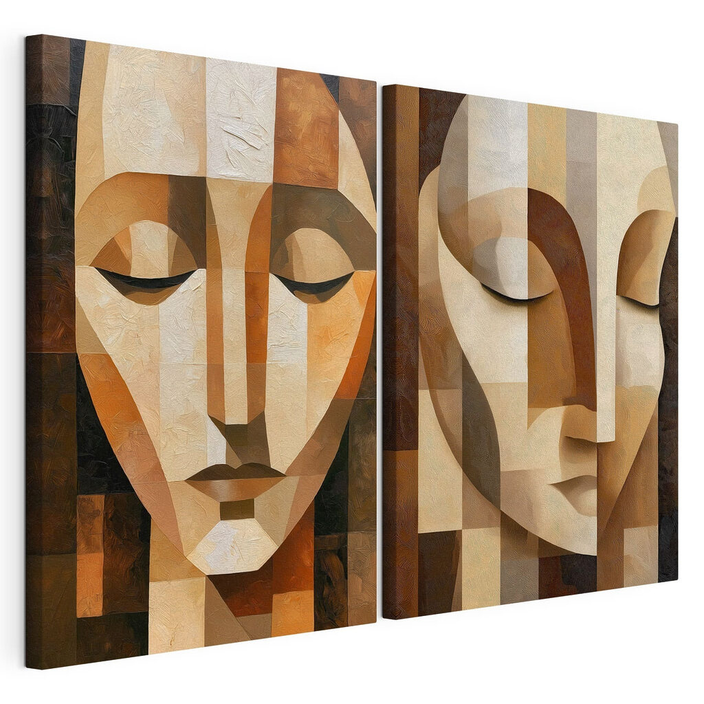 Stille gezichten in abstracte harmonie — productweergave