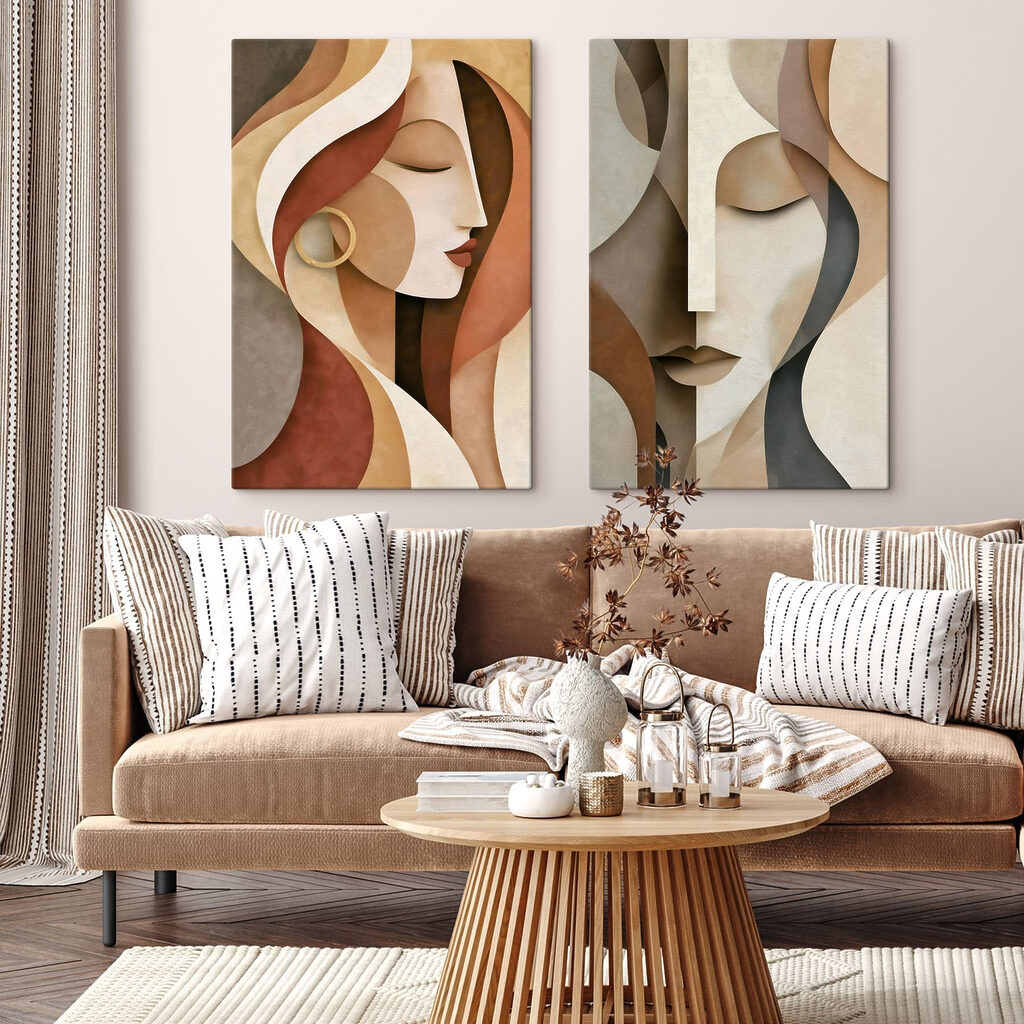 Kunstzinnige weergave van vrouwelijke schoonheid in een interieur