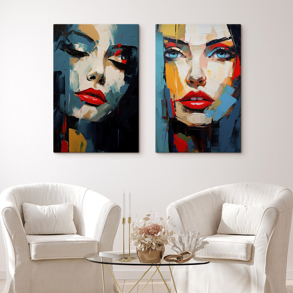 Collage van het gezicht van een vrouw — interieur 2