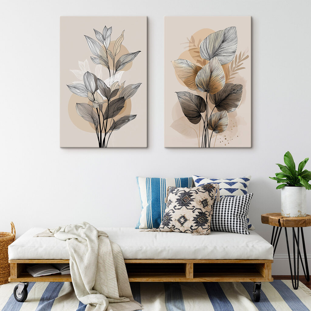 - Elegant botanisch lijntekeningontwerp — interieur 1