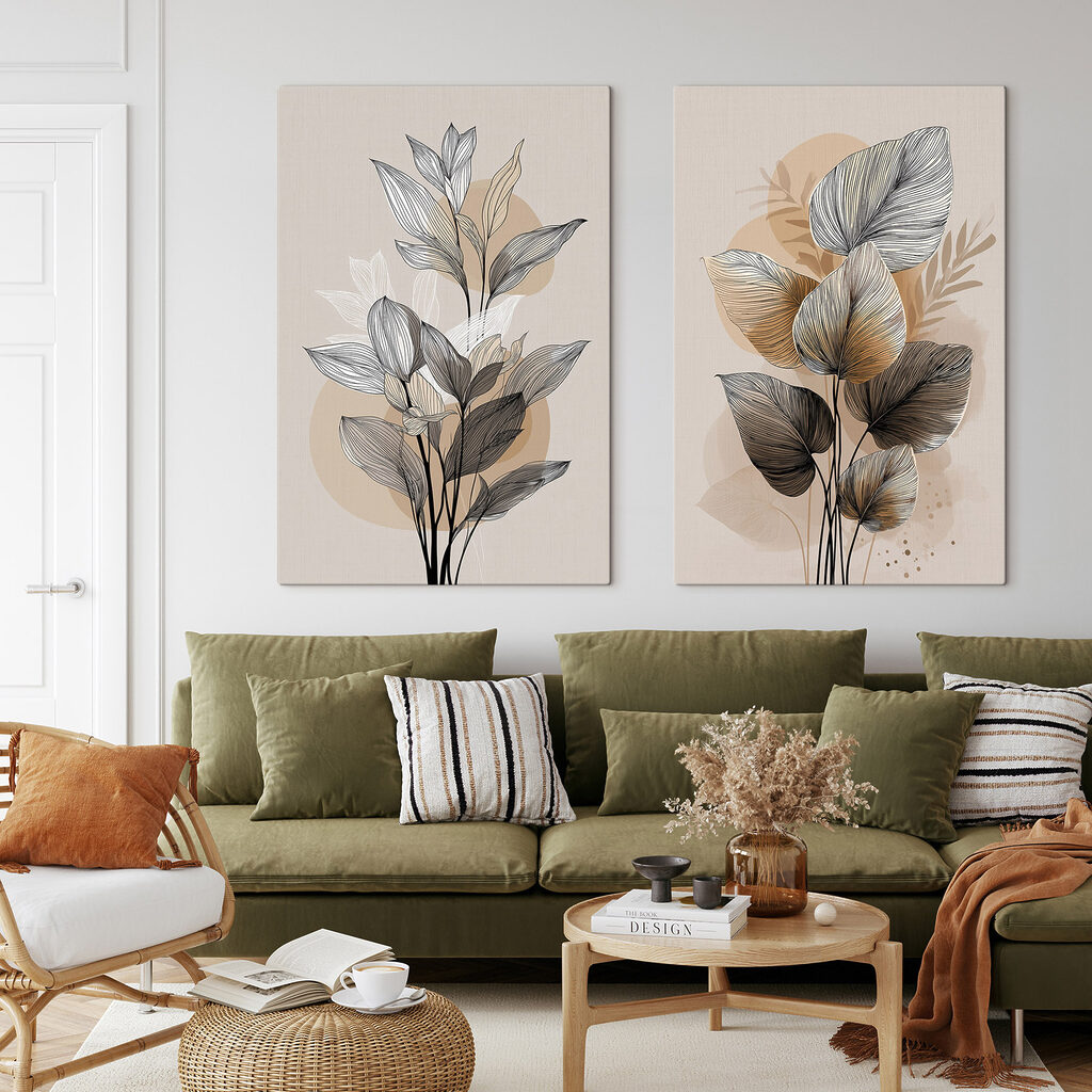 - Elegant botanisch lijntekeningontwerp — interieur 2
