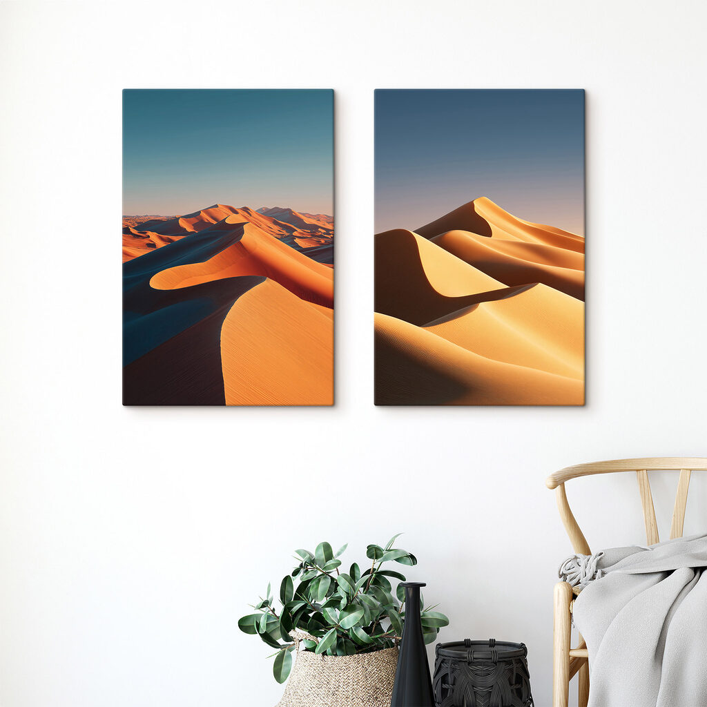 Vergelijking van zandduinen in een interieur