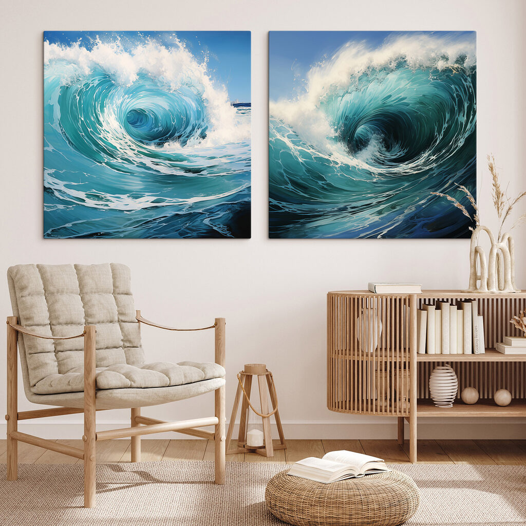 Collage van een golf — interieur 1