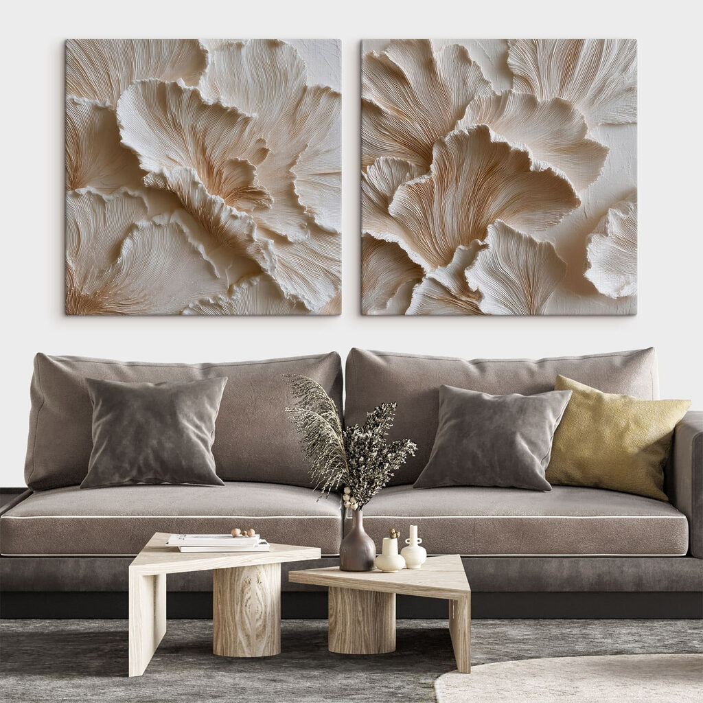 Ingewikkelde lagen van crèmekleurige texturen in een interieur