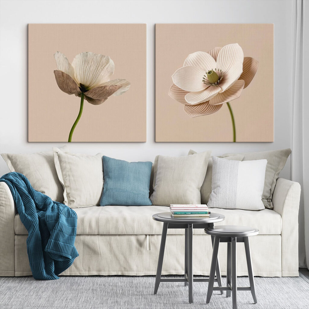 Verfijnde bloemen in zachte tinten — interieur 2