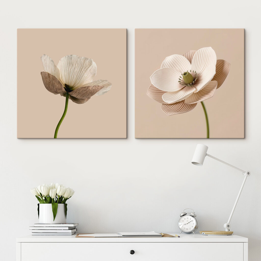 Verfijnde bloemen in zachte tinten — interieur 1