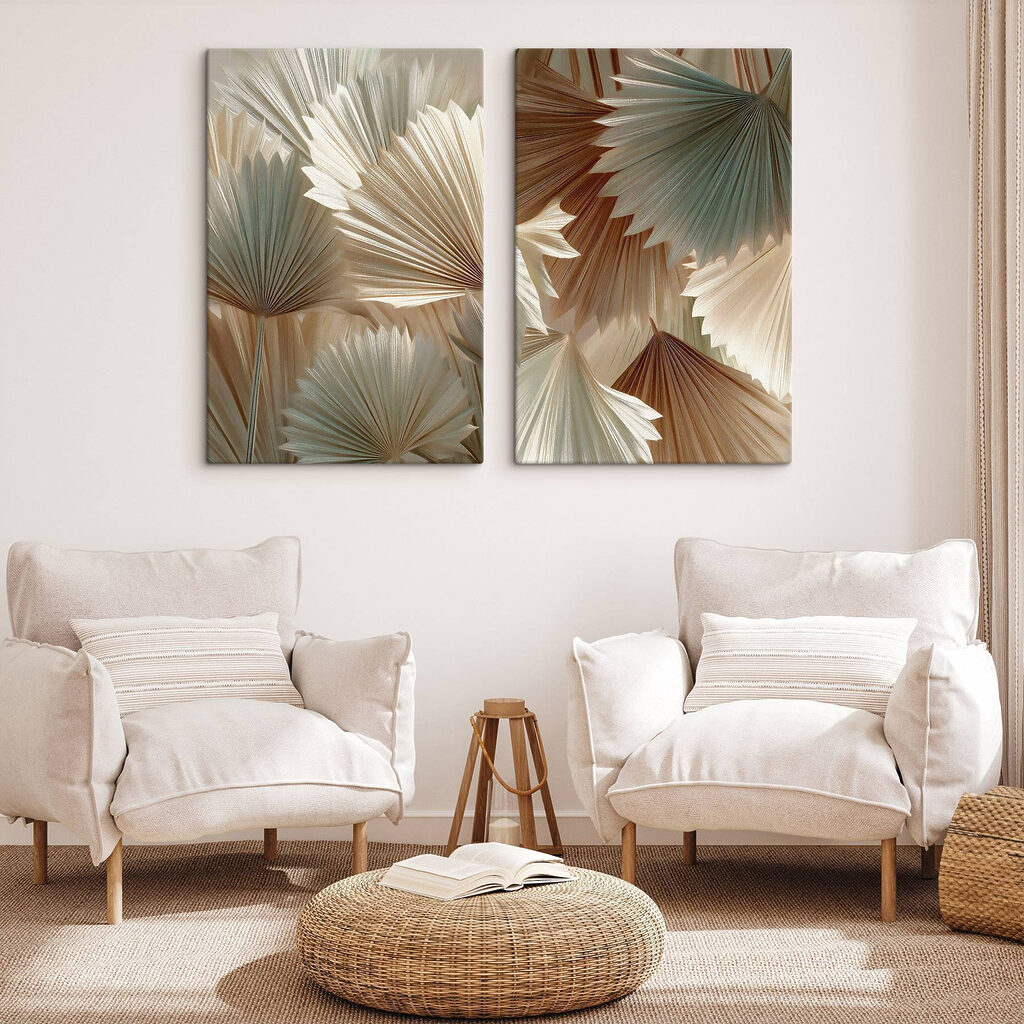 Collage van waaiervormige bladeren — interieur 2