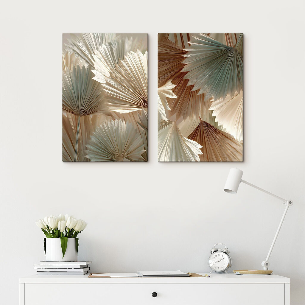 Collage van waaiervormige bladeren — interieur 1