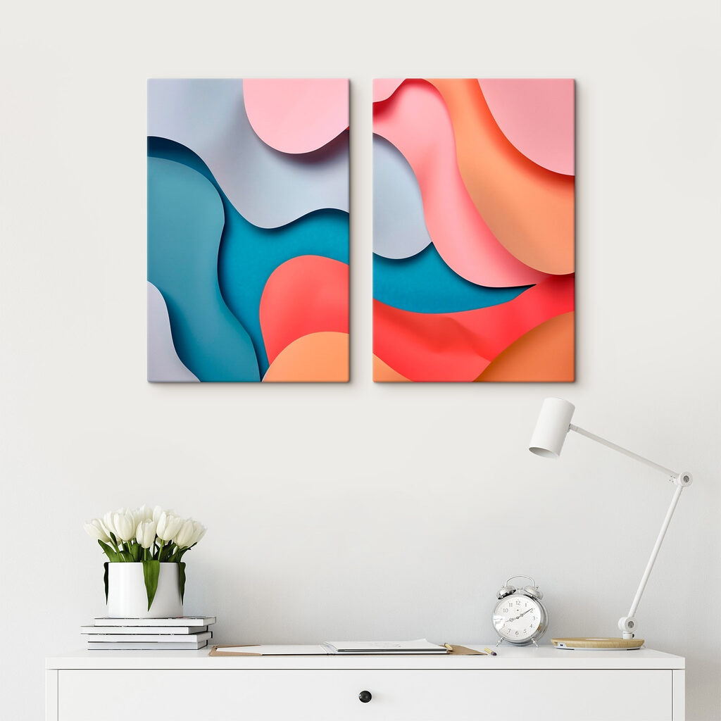 Collage van verschillend gekleurde vormen — interieur 1