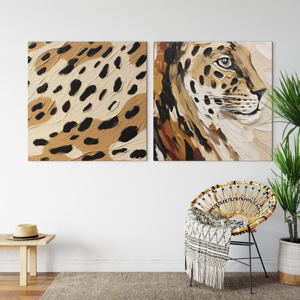 Betoverende katachtige patronen in de kunst in een interieur