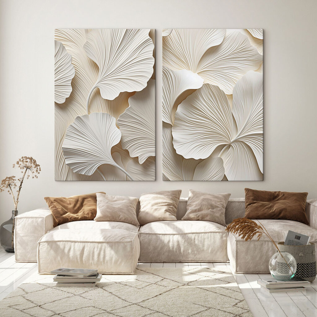 Verfijnde lagen met een op de natuur geïnspireerd ontwerp in een interieur