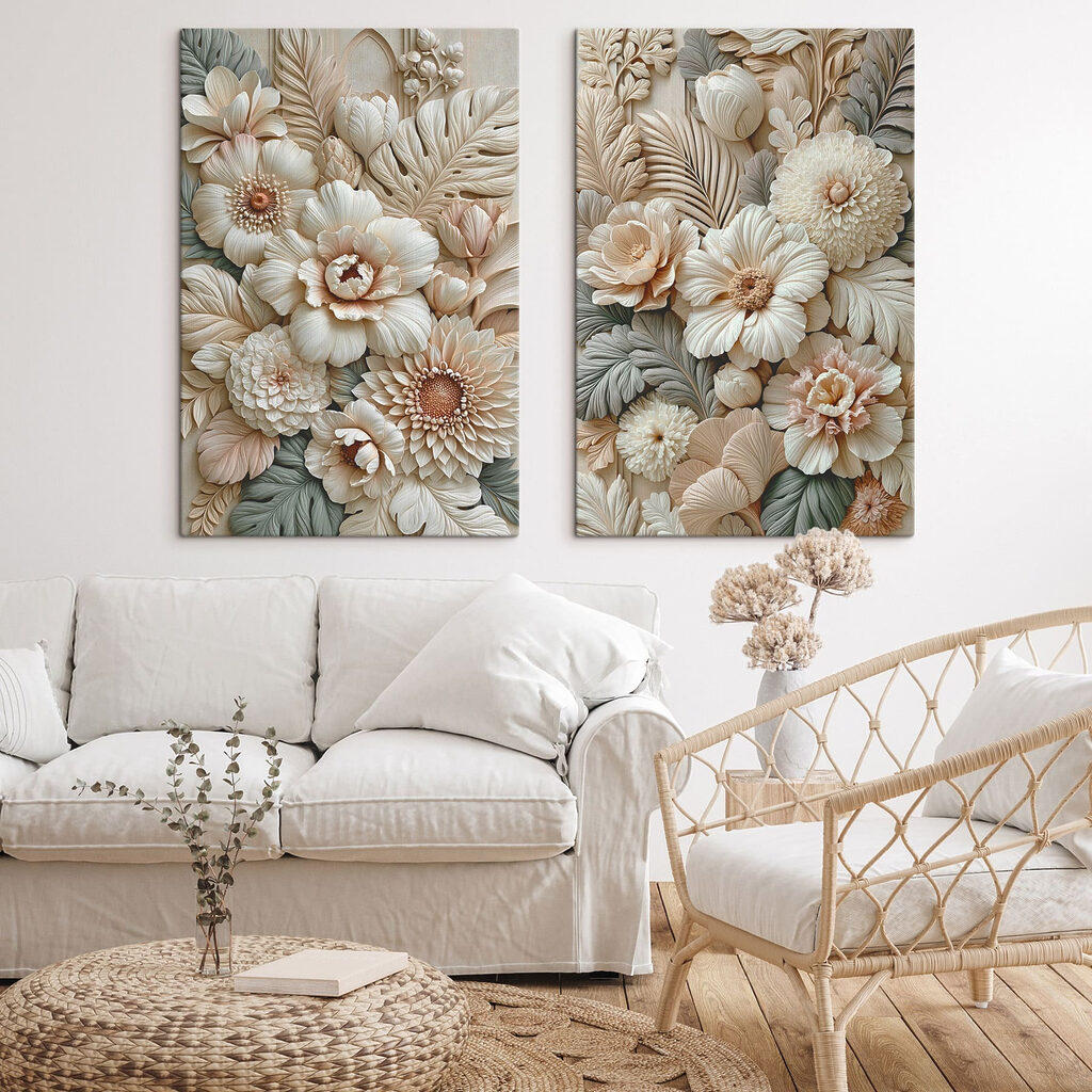 Collage van bloemen en bladeren — interieur 2