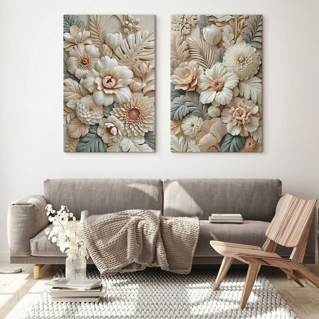 Collage van bloemen en bladeren — interieur 1