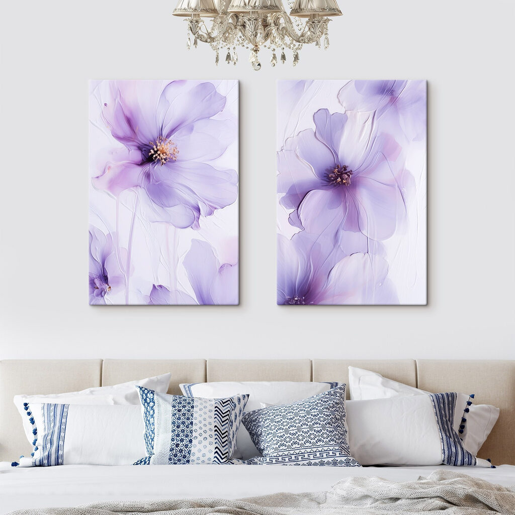 Bloemencollage in een interieur