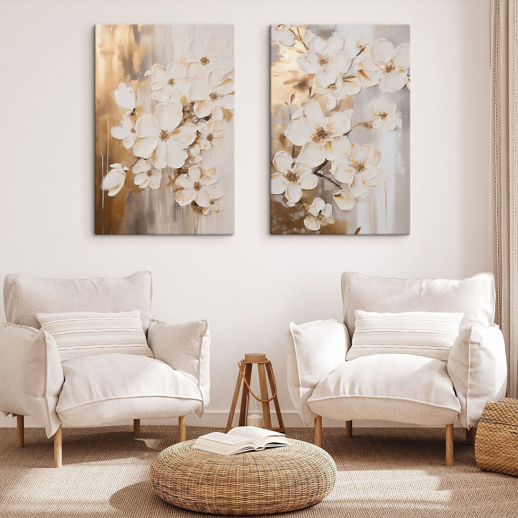 Verfijnde bloemen in zachte tinten — interieur 1