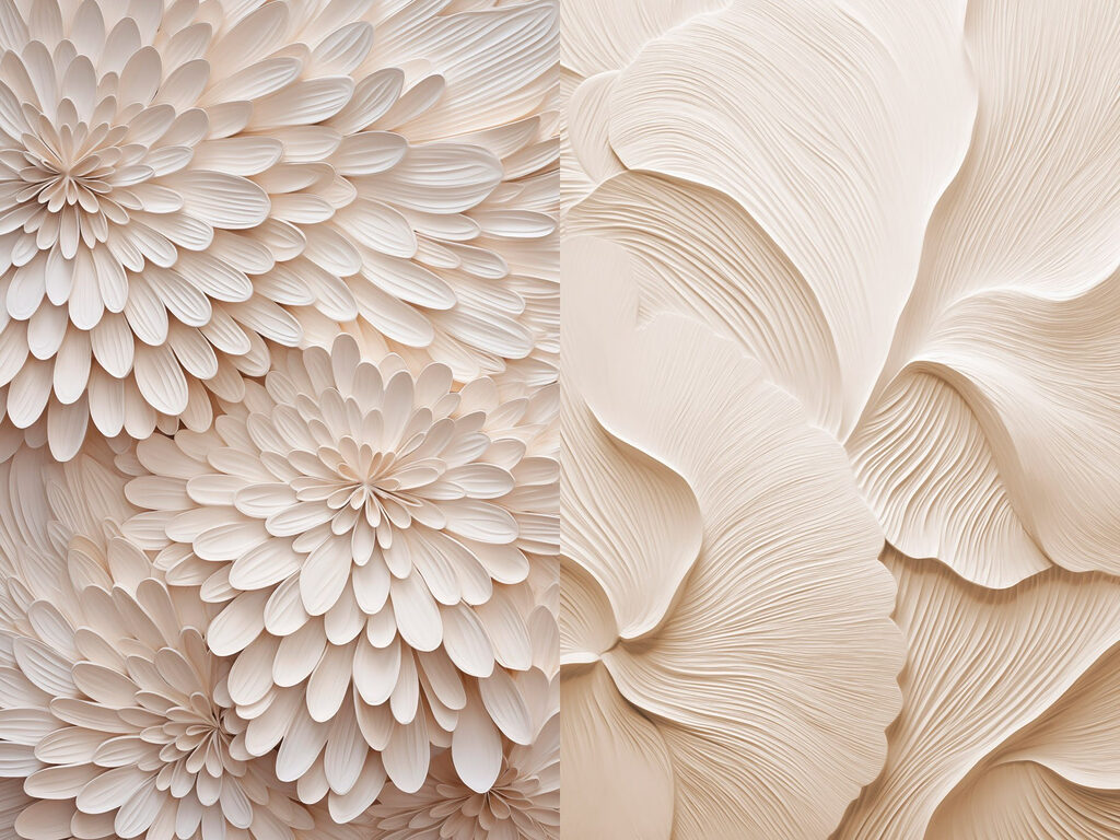Collage van witte bloemen — volledig ontwerp