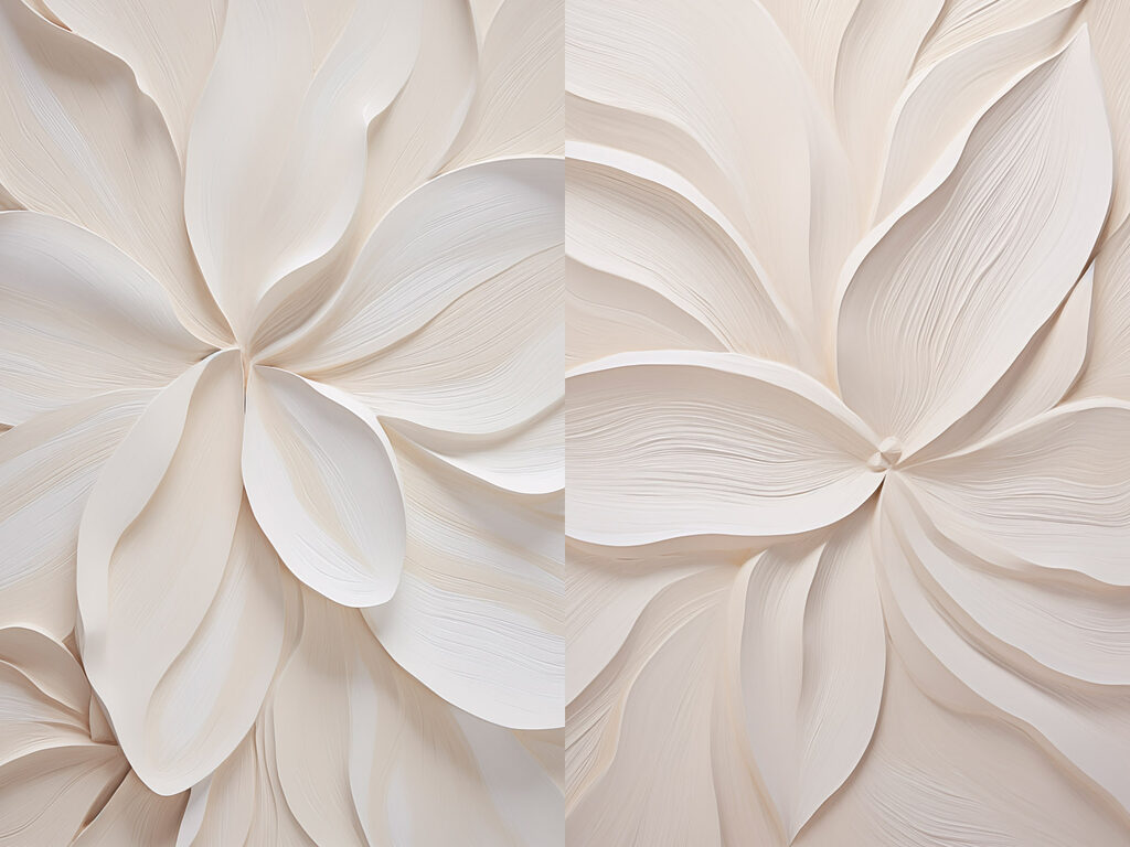 Collage van witte papieren bloemen — volledig ontwerp
