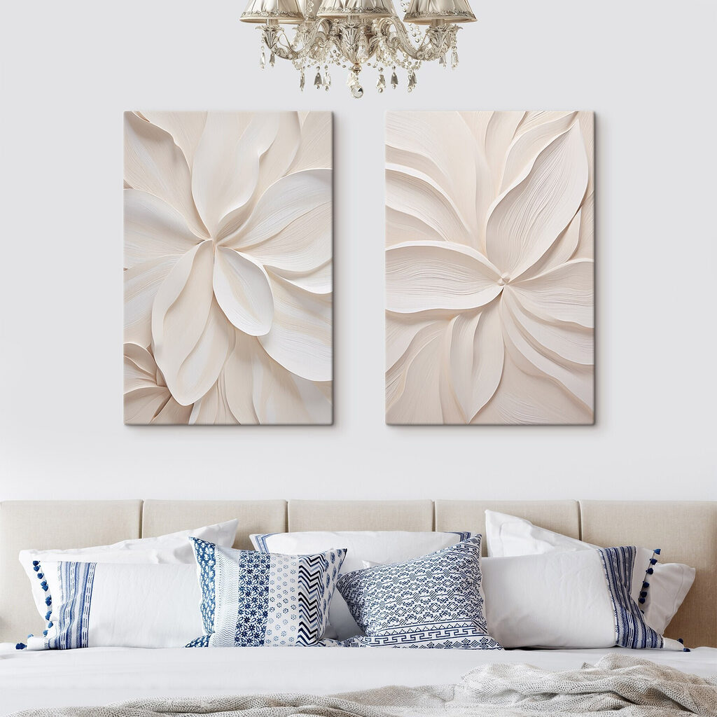 Collage van witte papieren bloemen — interieur 1