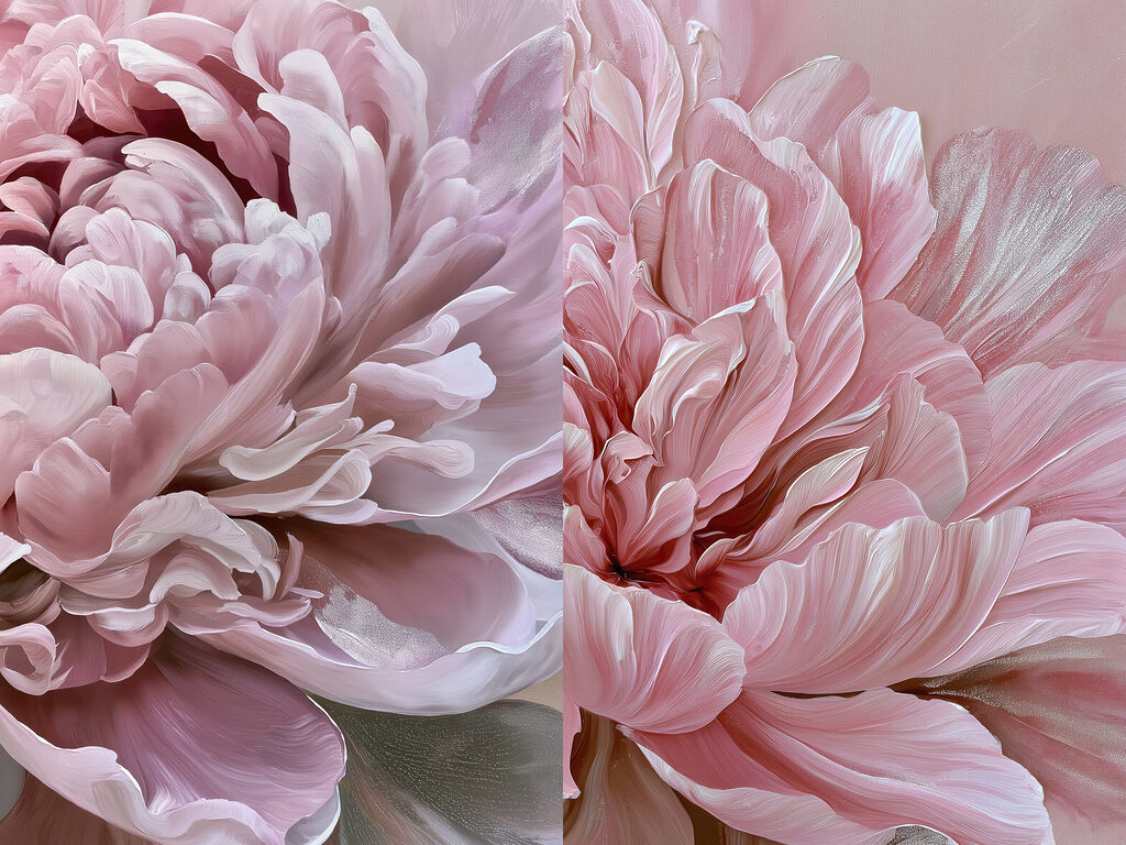 Zachte bloemblaadjes in delicate roze tinten — volledig ontwerp