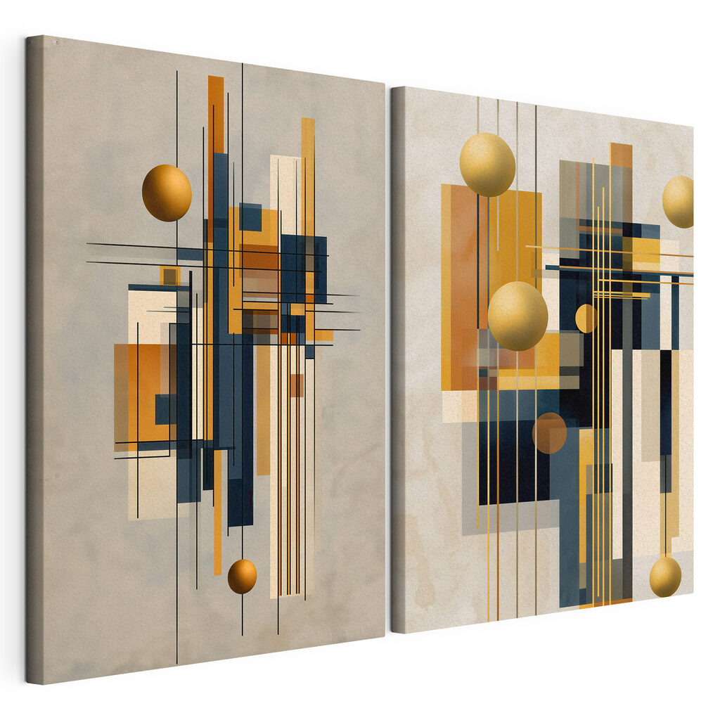 Collage van kunst met cirkels en lijnen — productweergave