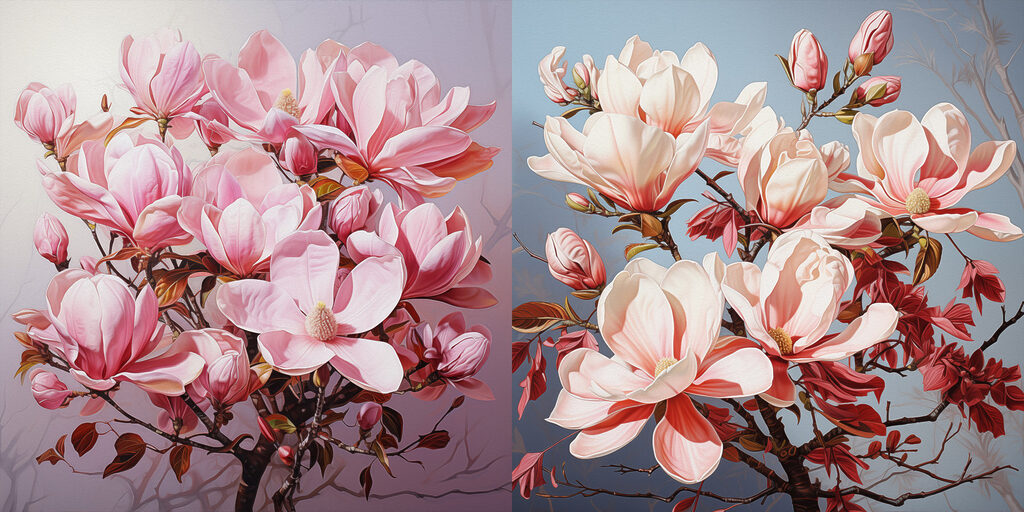 Elegante bloesems in zachte tinten — volledig ontwerp