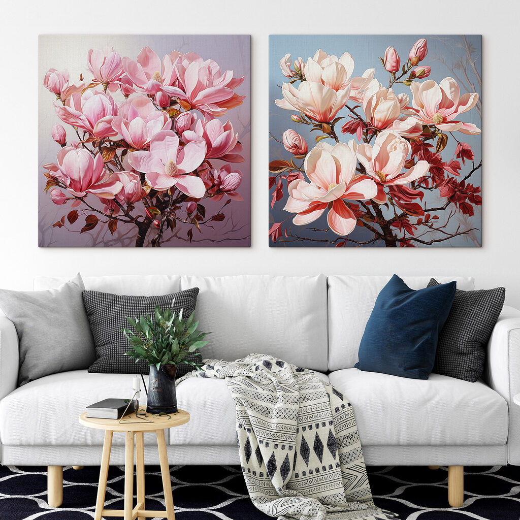 Elegante bloesems in zachte tinten — interieur 1