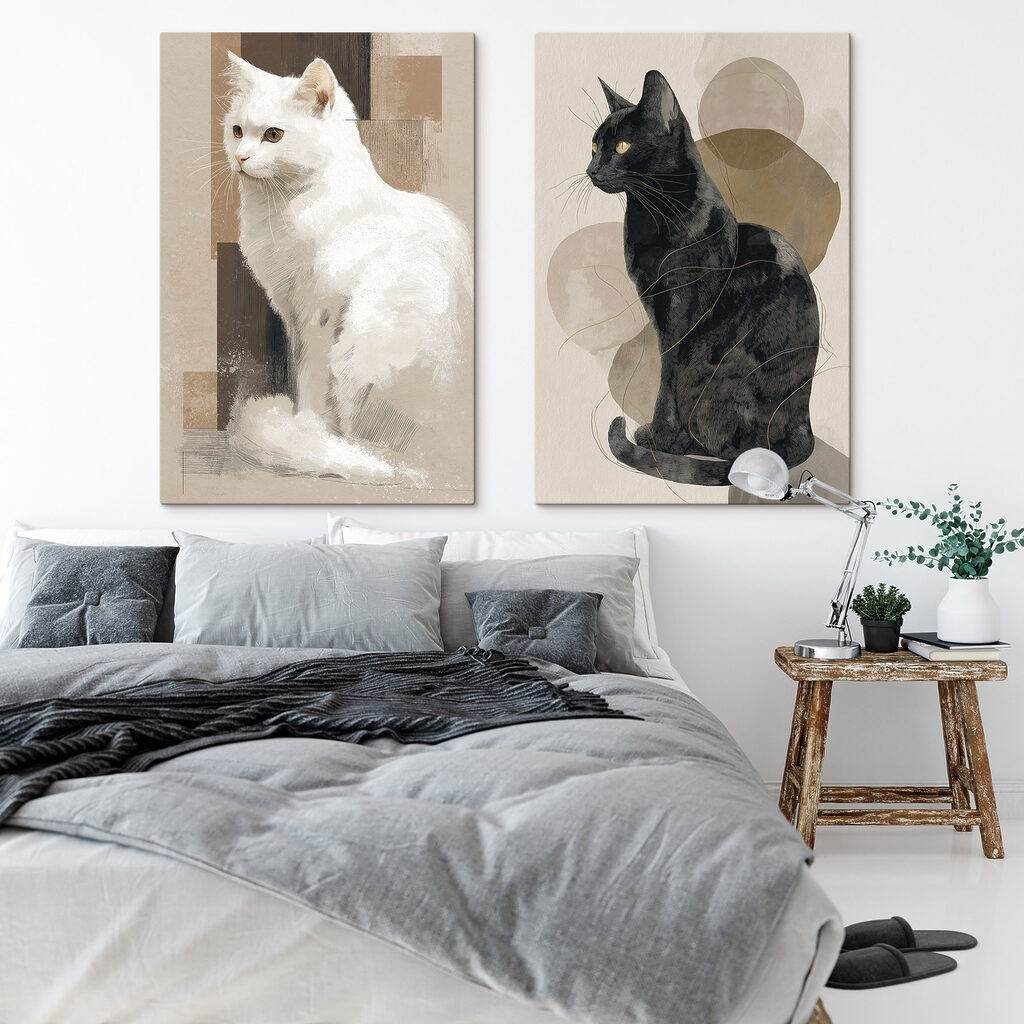 Witte kat en zwarte kat — interieur 1