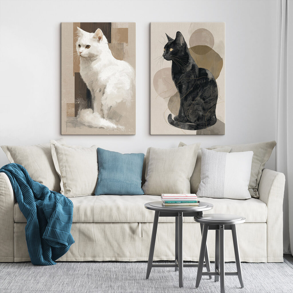 Witte kat en zwarte kat — interieur 2