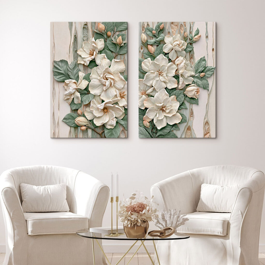 Collage van bloemen en bladeren — interieur 2