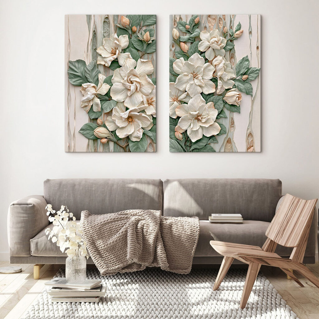 Collage van bloemen en bladeren — interieur 1