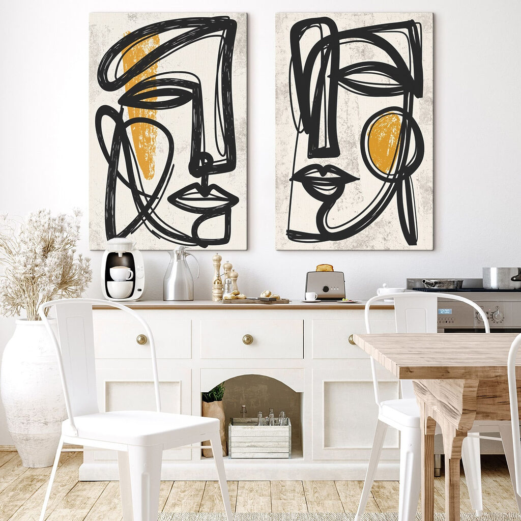 Gezichten met okergele wangen — interieur 2